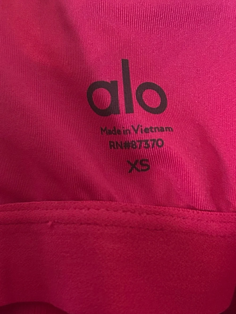 ALO Yoga Goddess Ribbed Cross Crop Top- Fuschia/ Size XS (2-4)